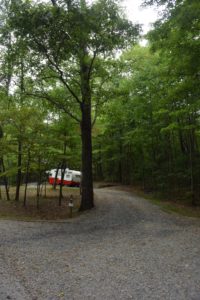 retro camper campsite