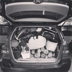 packed highlander for camping