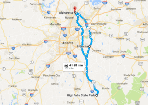 alpharetta to high falls state park