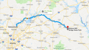 alpharetta to watson mill bridge state park directions