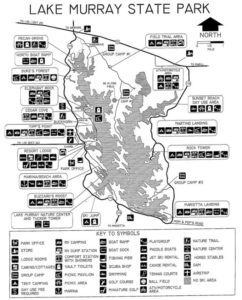 lake murray map black white