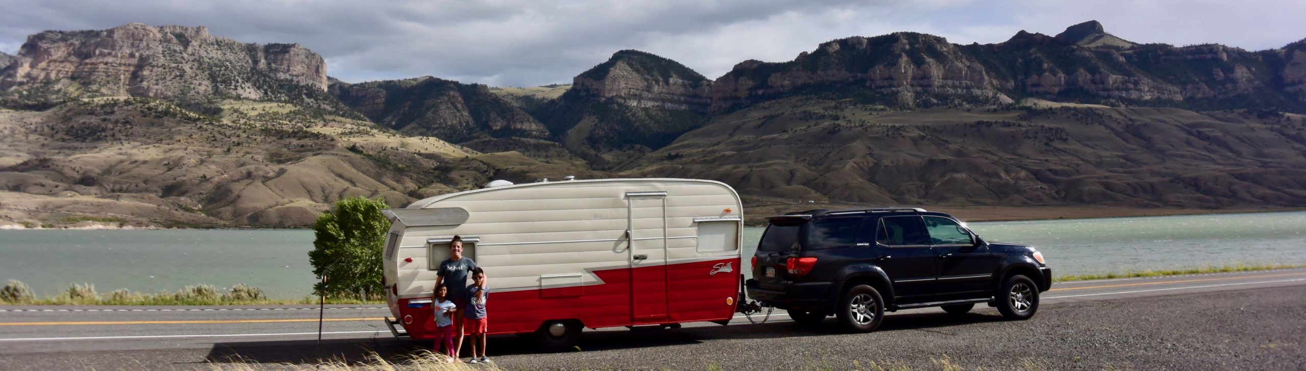 Red Retro Camper Shasta Airflyte Deluxe