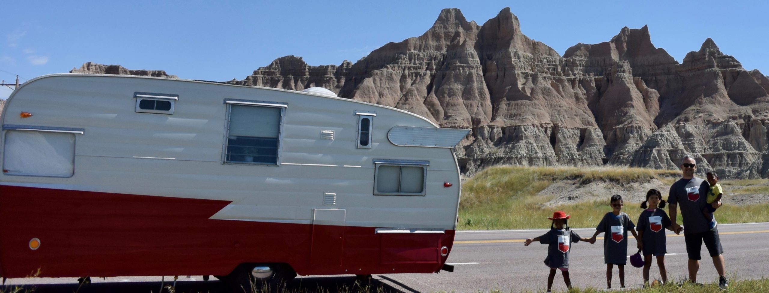 Red Retro Camper Shasta Airflyte Deluxe