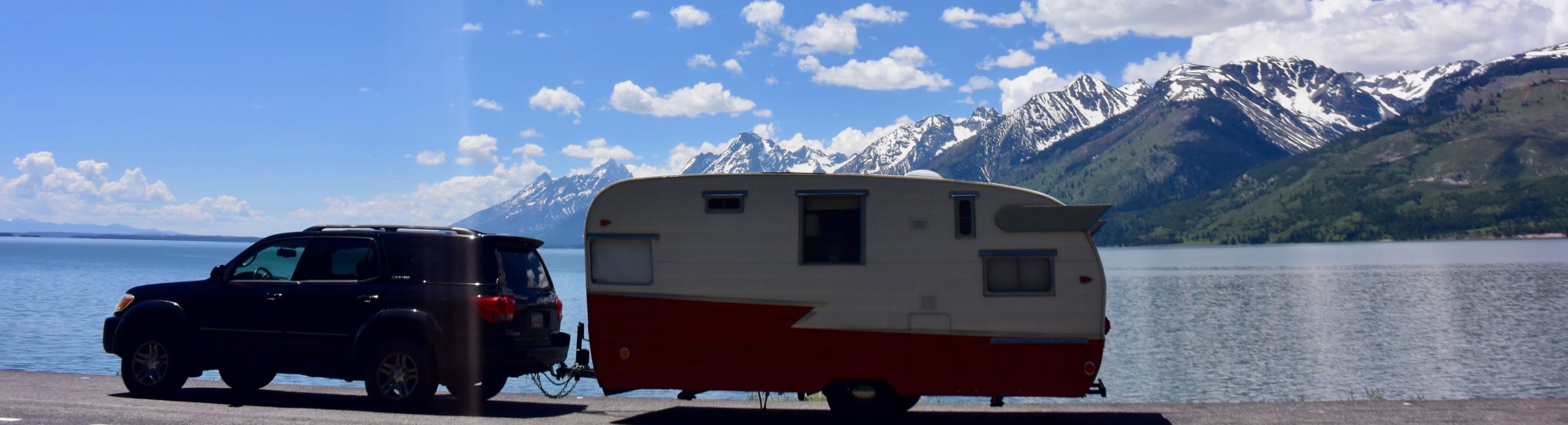 Red Retro Camper Shasta Airflyte Deluxe