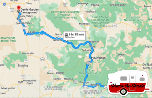 pagosa-springs-to-arches-national-park-map